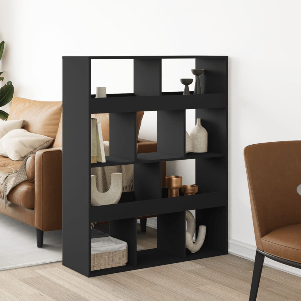 Room Divider Black 100x33x125.5 cm Engineered Wood