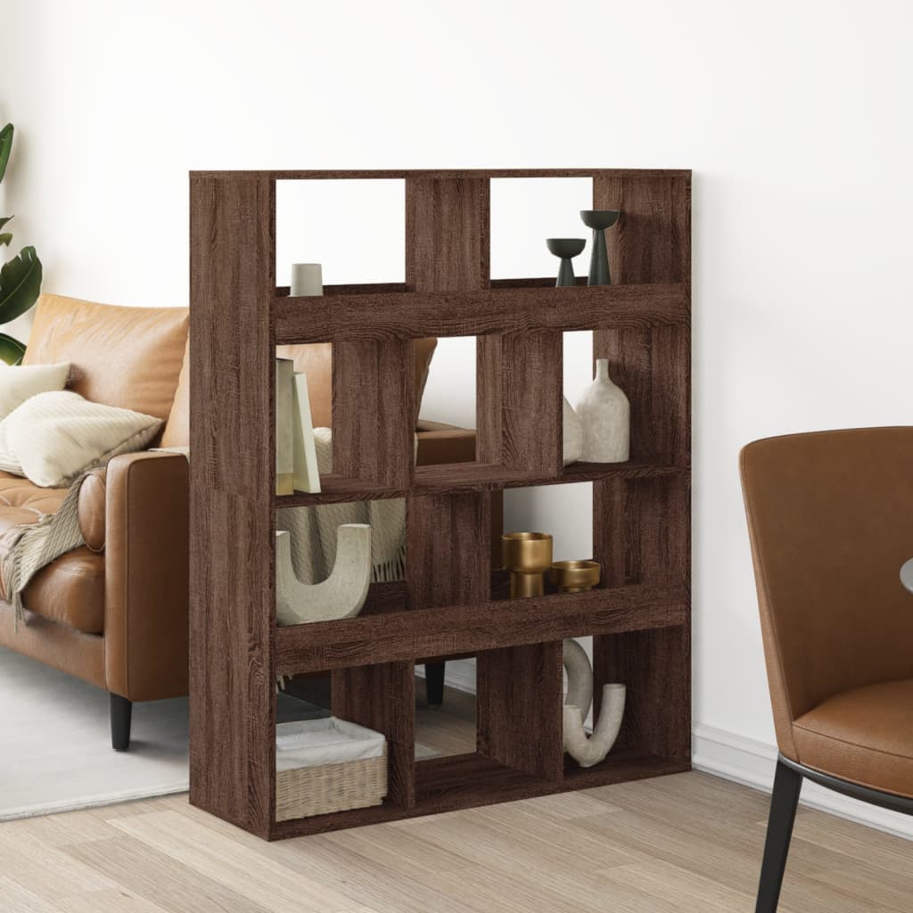 Room Divider Brown Oak 100x33x125.5 cm Engineered Wood