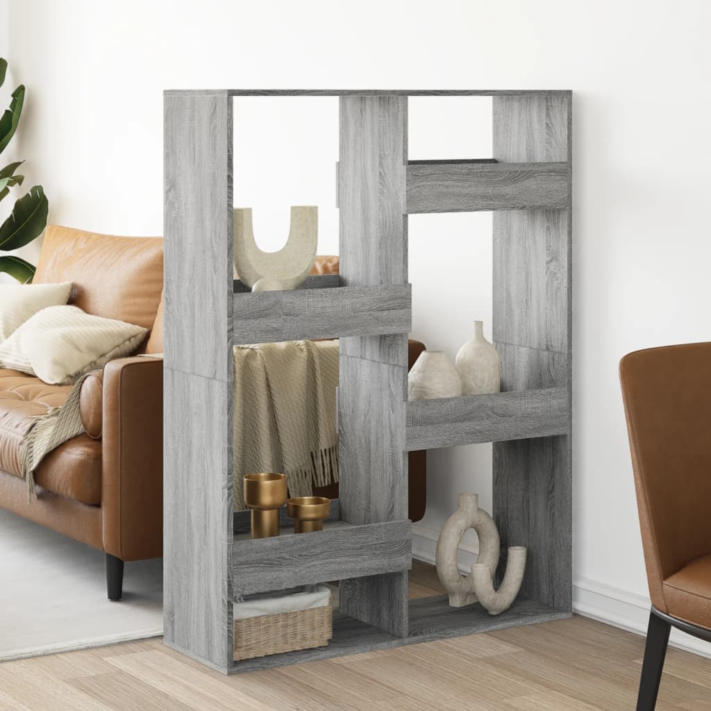 Room Divider Grey Sonoma 100x33x135 cm Engineered Wood