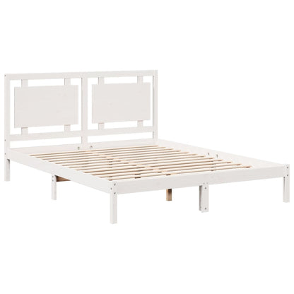 Extra Long Bed Frame without Mattress White 160x210 cm Solid Wood