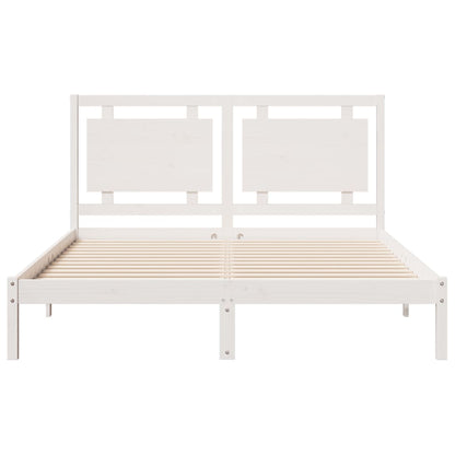 Extra Long Bed Frame without Mattress White 160x210 cm Solid Wood