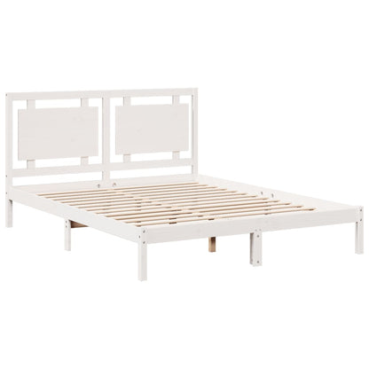 Extra Long Bed Frame without Mattress White 160x220 cm Solid Wood