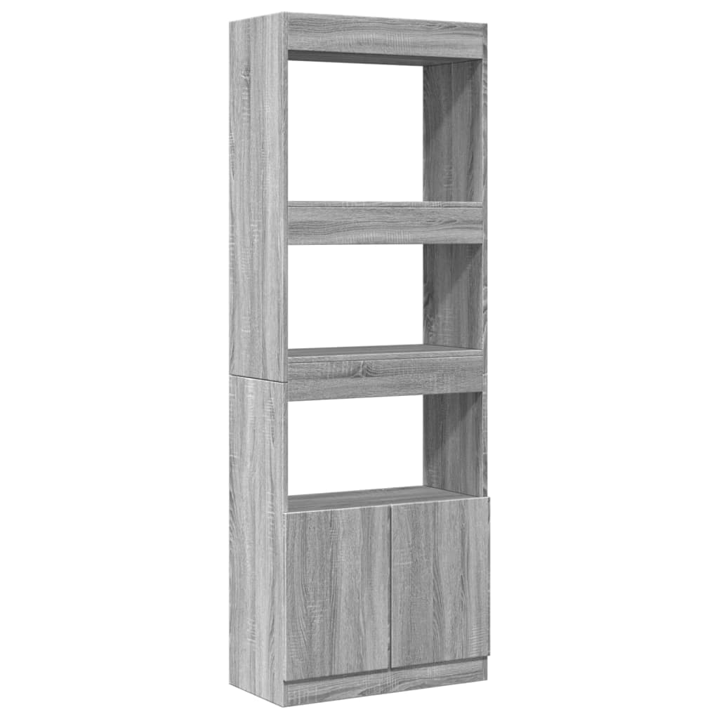 Highboard Grey Sonoma 63x33x180 cm Engineered Wood