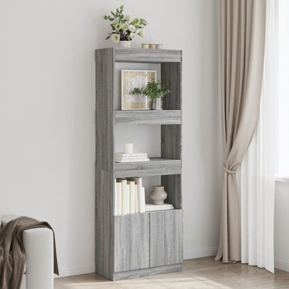 Highboard Grey Sonoma 63x33x180 cm Engineered Wood