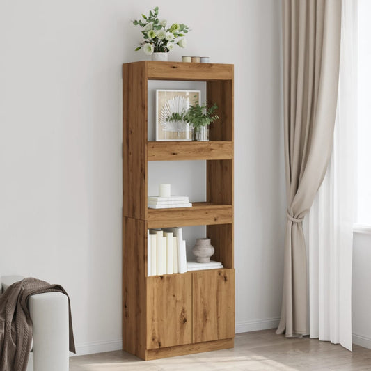 Highboard Artisian Oak 63x33x180 cm Engineered Wood