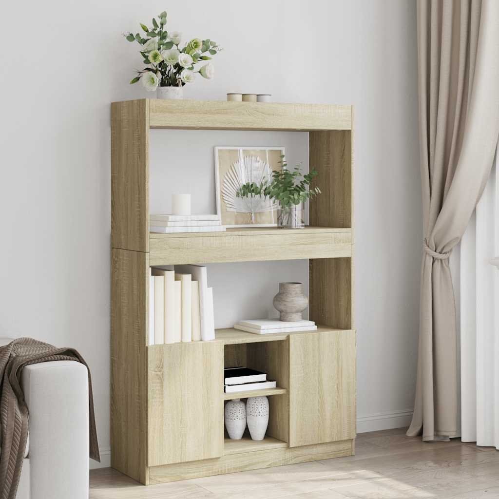 Highboard Sonoma Oak 92x33x140 cm Engineered Wood