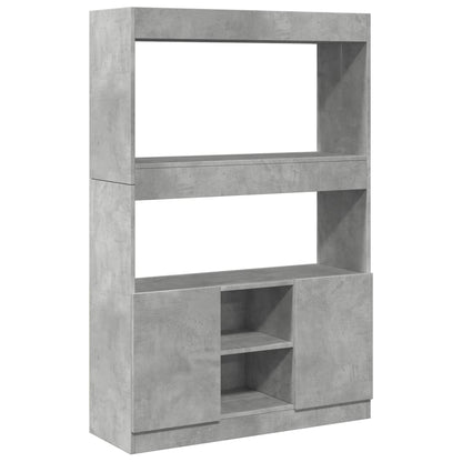 Highboard Concrete Grey 92x33x140 cm Engineered Wood