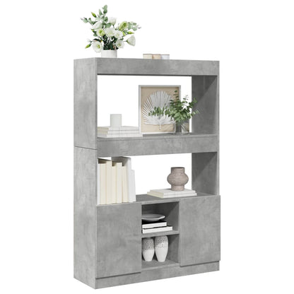 Highboard Concrete Grey 92x33x140 cm Engineered Wood