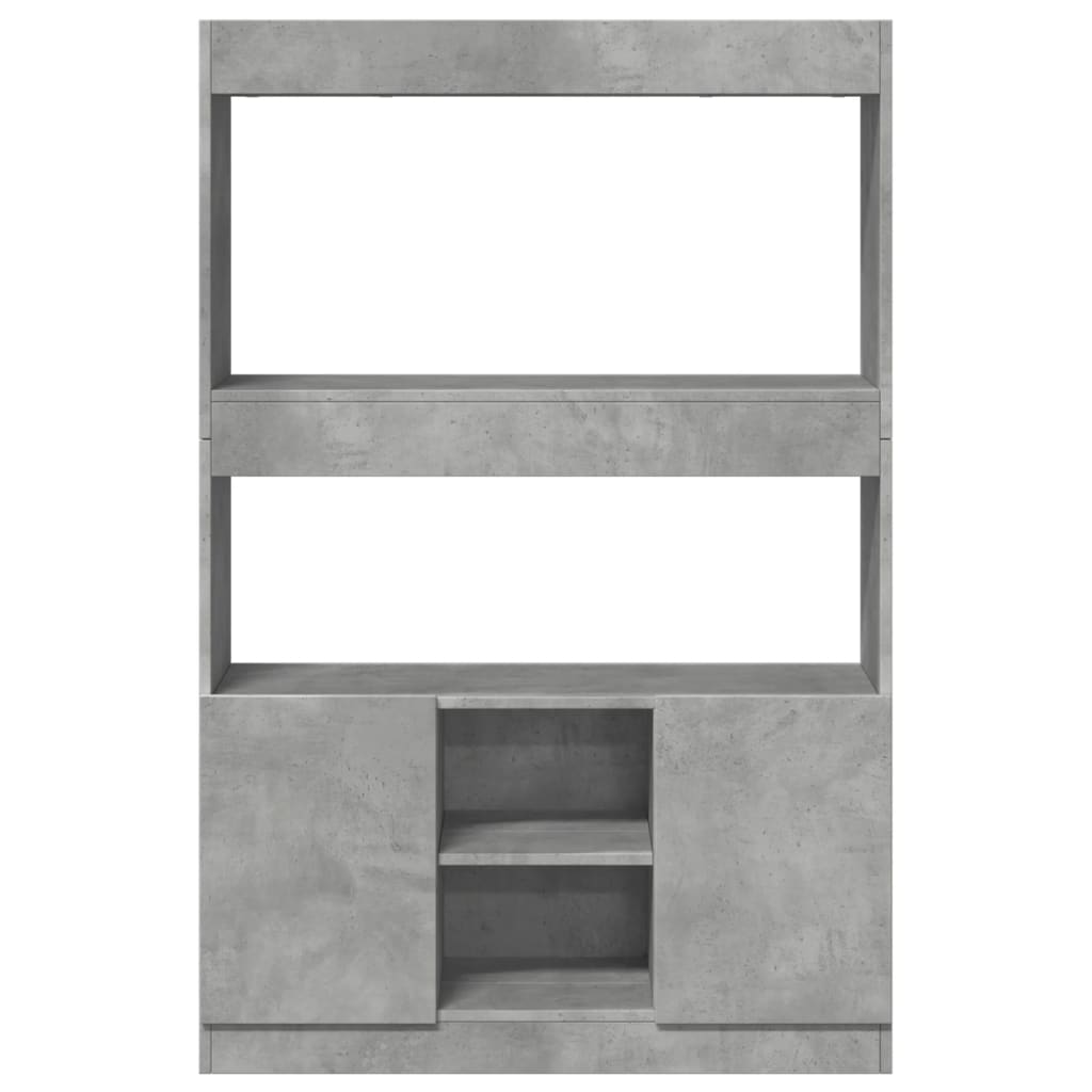 Highboard Concrete Grey 92x33x140 cm Engineered Wood