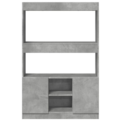 Highboard Concrete Grey 92x33x140 cm Engineered Wood