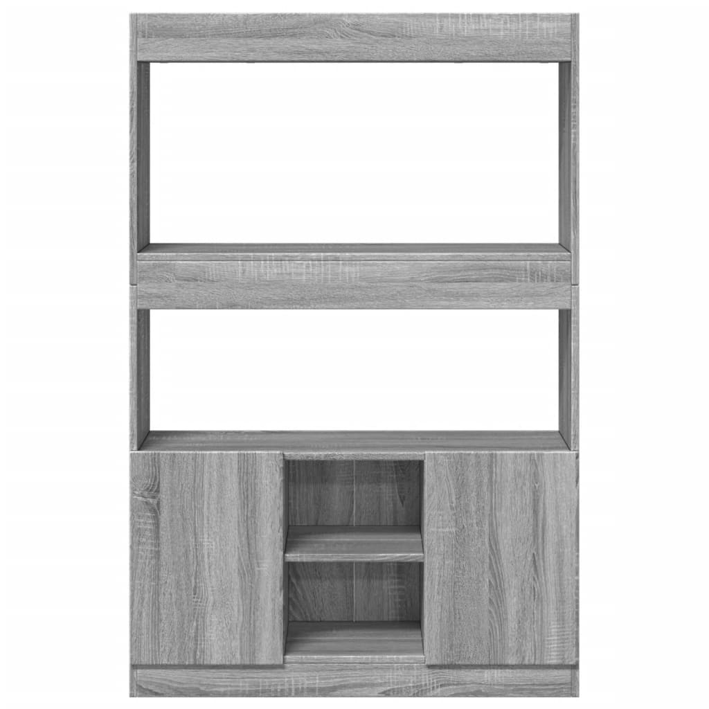 Highboard Grey Sonoma 92x33x140 cm Engineered Wood