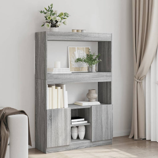 Highboard Grey Sonoma 92x33x140 cm Engineered Wood