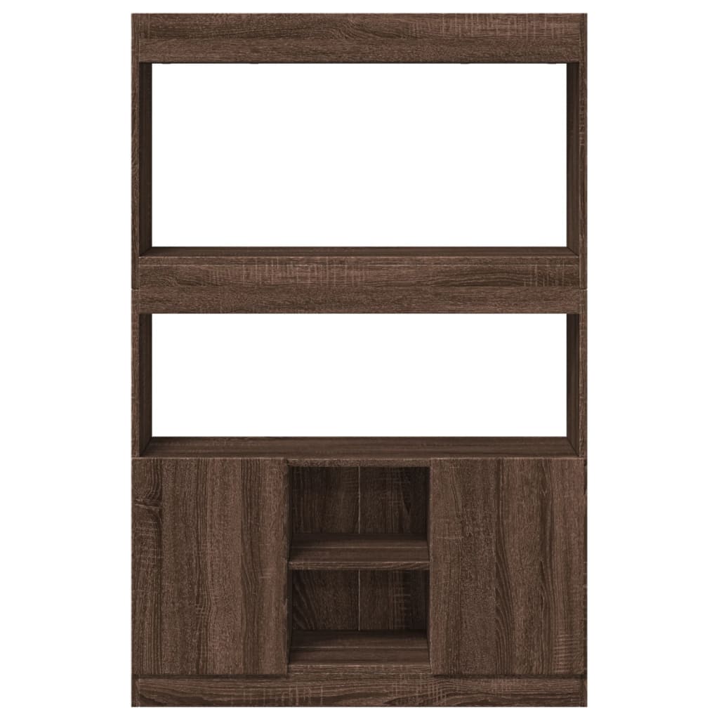 Highboard Brown Oak 92x33x140 cm Engineered Wood