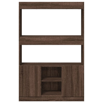 Highboard Brown Oak 92x33x140 cm Engineered Wood