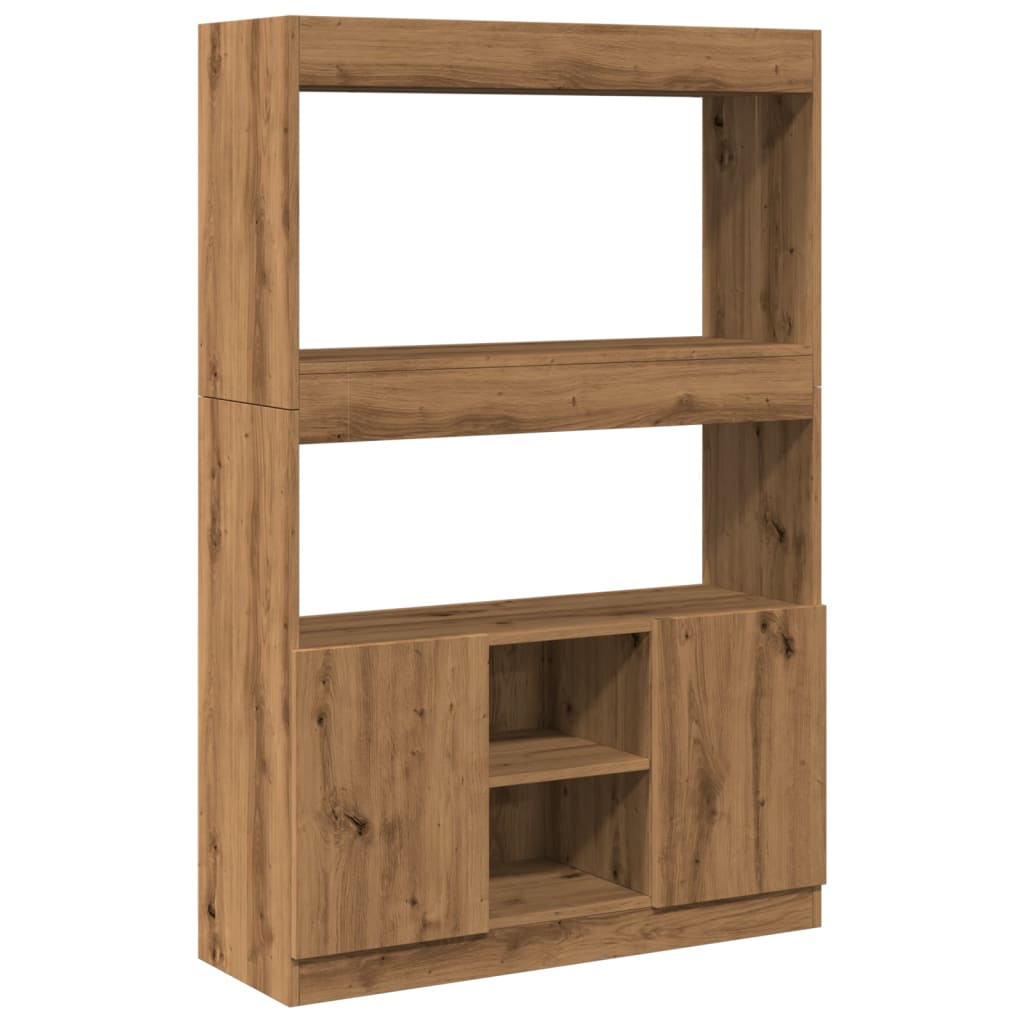 Highboard Artisian Oak 92x33x140 cm Engineered Wood