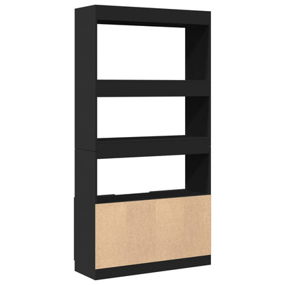 Highboard Black 92x33x180 cm Engineered Wood