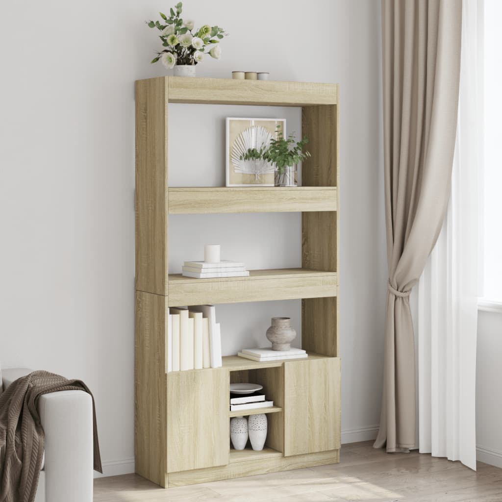 Highboard Sonoma Oak 92x33x180 cm Engineered Wood