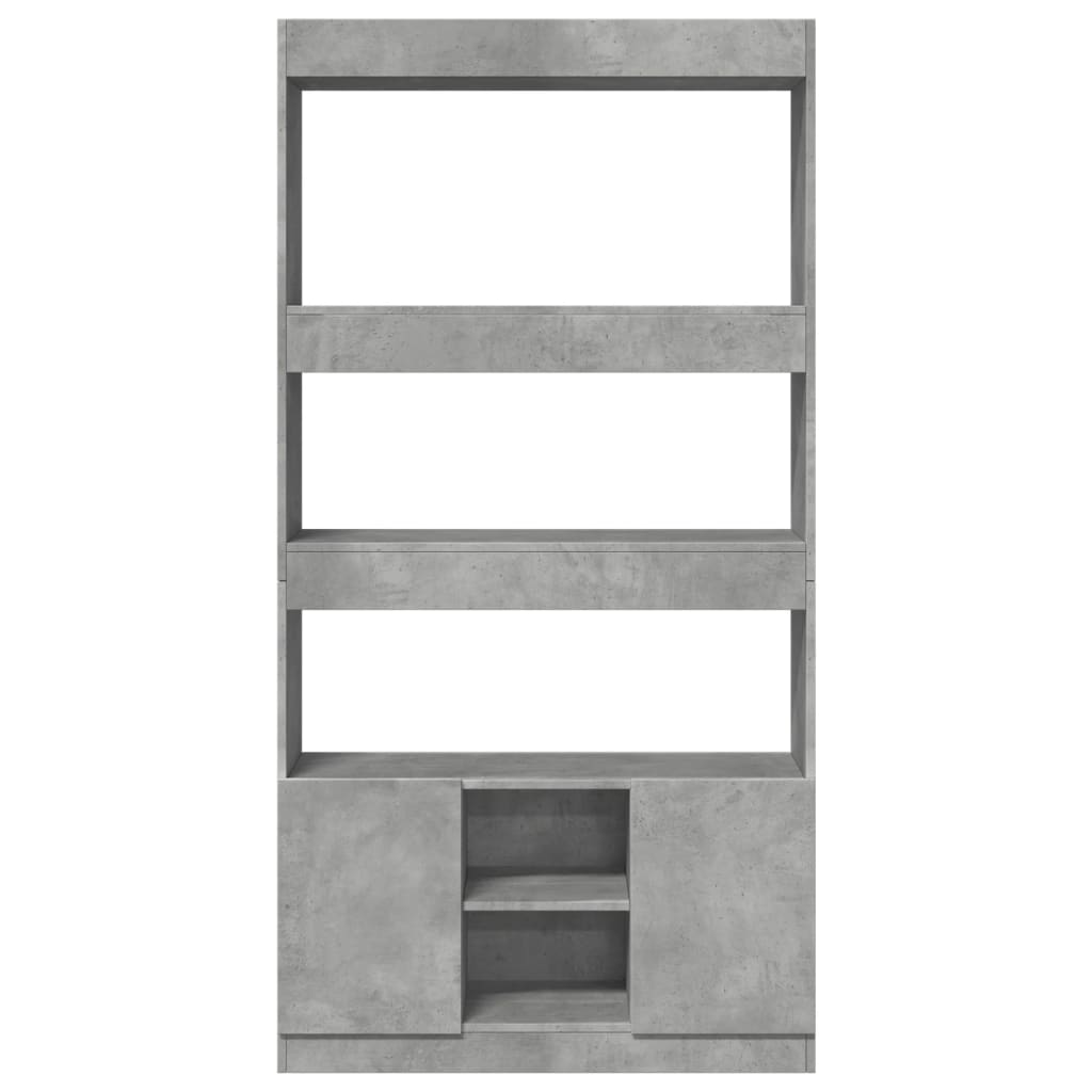 Highboard Concrete Grey 92x33x180 cm Engineered Wood