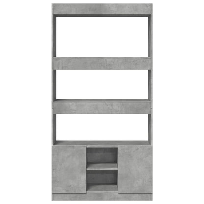 Highboard Concrete Grey 92x33x180 cm Engineered Wood