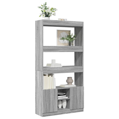 Highboard Grey Sonoma 92x33x180 cm Engineered Wood