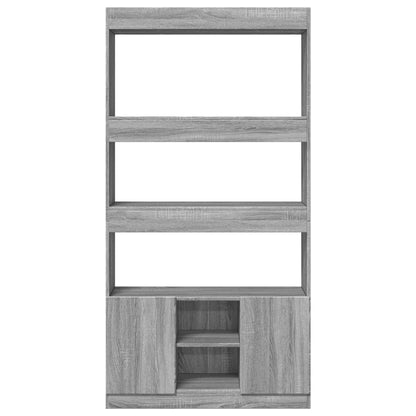 Highboard Grey Sonoma 92x33x180 cm Engineered Wood