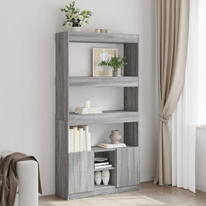 Highboard Grey Sonoma 92x33x180 cm Engineered Wood