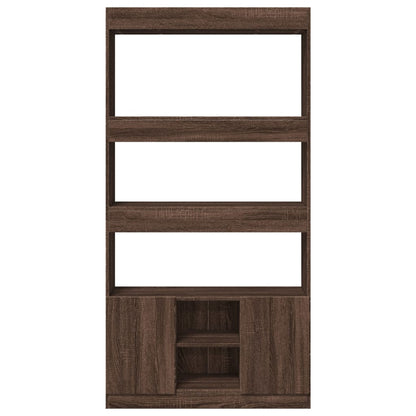 Highboard Brown Oak 92x33x180 cm Engineered Wood