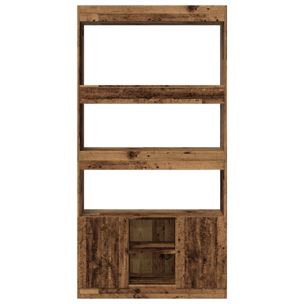 Highboard Old Wood 92x33x180 cm Engineered Wood