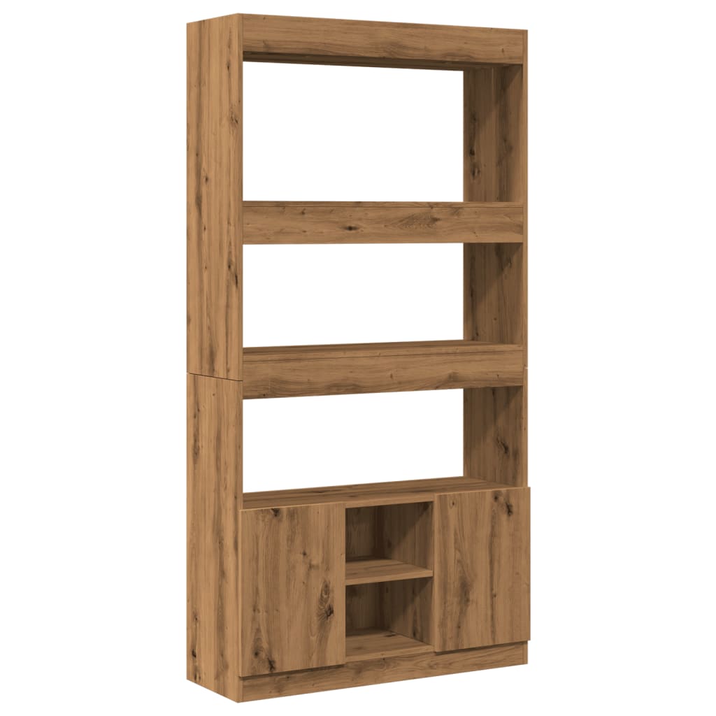 Highboard Artisian Oak 92x33x180 cm Engineered Wood