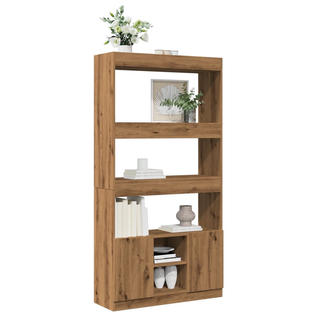 Highboard Artisian Oak 92x33x180 cm Engineered Wood