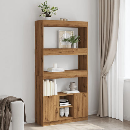 Highboard Artisian Oak 92x33x180 cm Engineered Wood