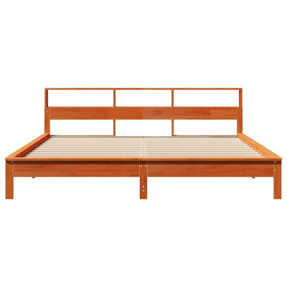 Bed Frame without Mattress Wax Brown 180x200 cm Super King Solid Wood Pine