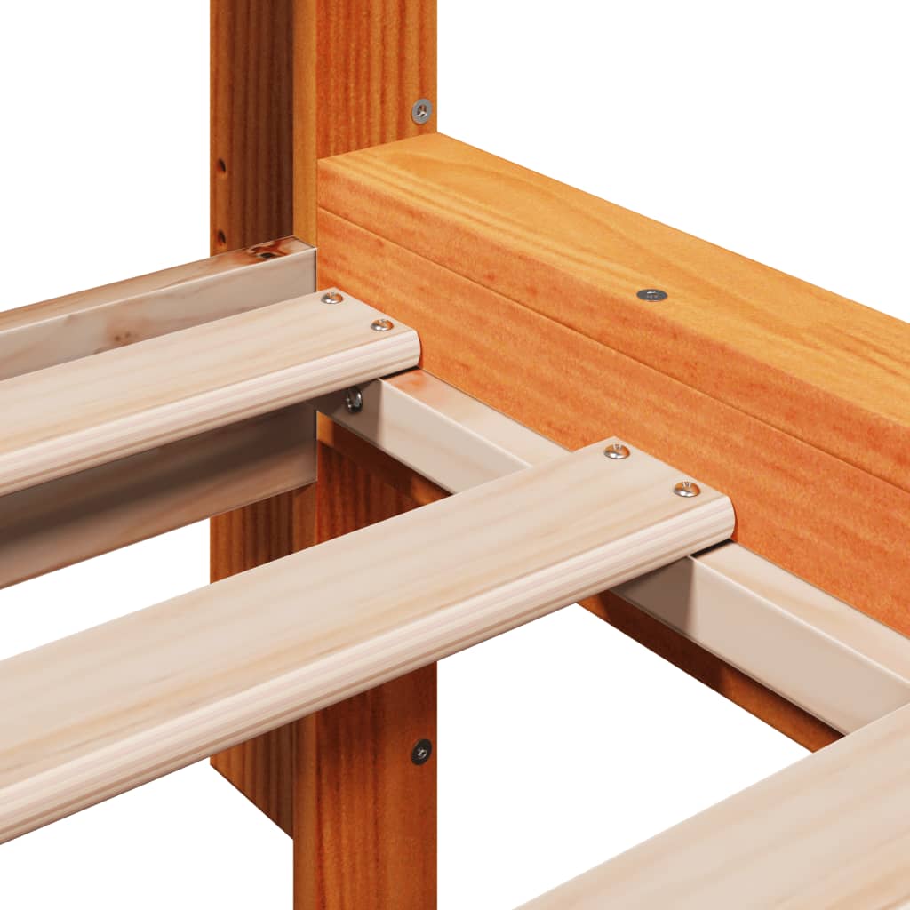 Bed Frame without Mattress Wax Brown 180x200 cm Super King Solid Wood Pine