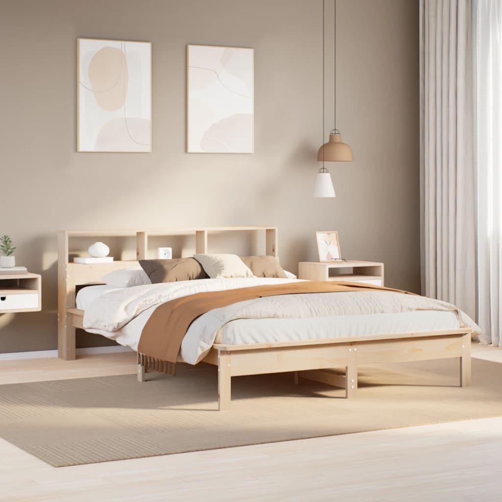 Bed Frame without Mattress 140x190 cm Solid Wood Pine