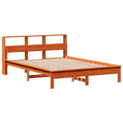 Bed Frame without Mattress Wax Brown 140x190 cm Solid Wood Pine