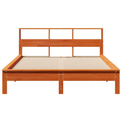 Bed Frame without Mattress Wax Brown 140x190 cm Solid Wood Pine