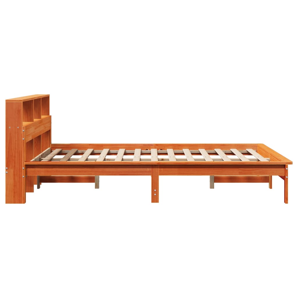 Bed Frame without Mattress Wax Brown 140x190 cm Solid Wood Pine