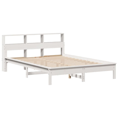 Bed Frame without Mattress White 135x190 cm Double Solid Wood Pine