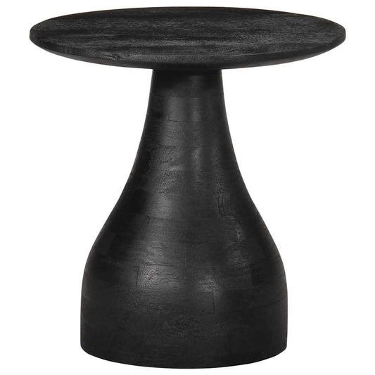 Side Table Black Ø40x40 cm Solid Wood Mango