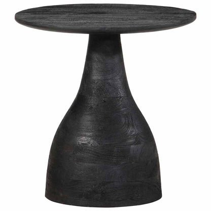 Side Table Black Ø40x40 cm Solid Wood Mango