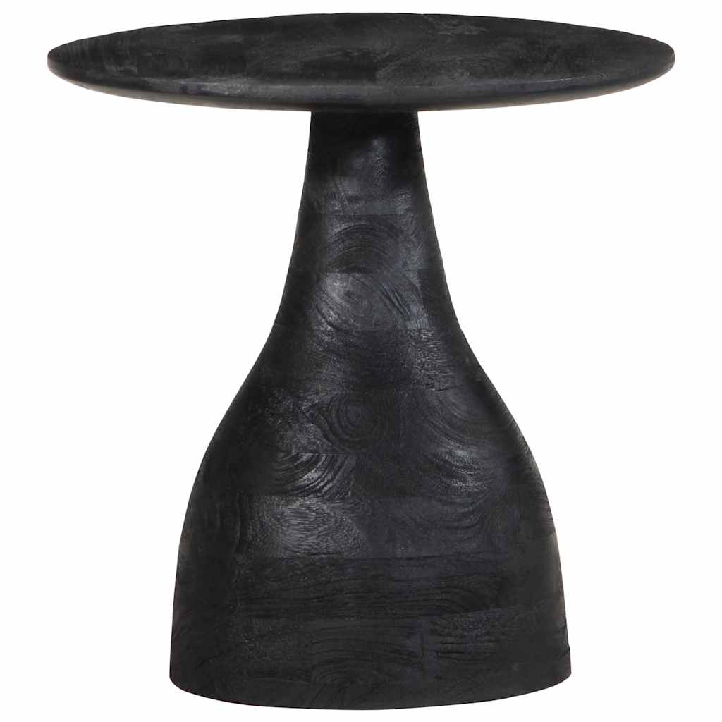 Side Table Black Ø40x40 cm Solid Wood Mango