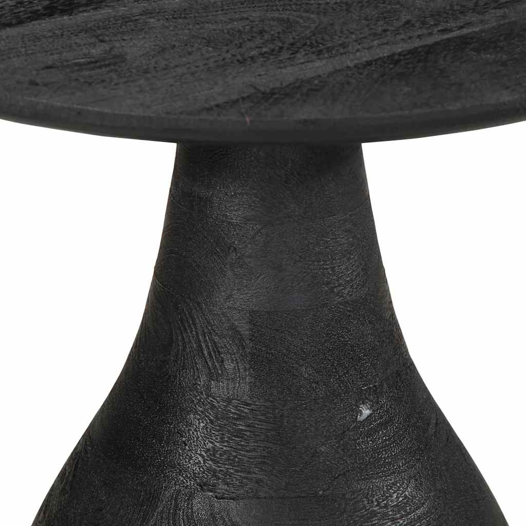 Side Table Black Ø40x40 cm Solid Wood Mango