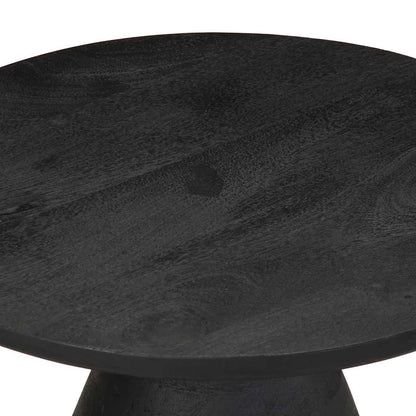 Side Table Black Ø50x40 cm Solid Wood Mango