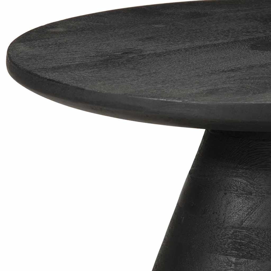 Side Table Black Ø50x40 cm Solid Wood Mango