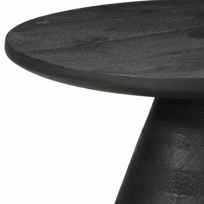 Side Table Black Ø50x40 cm Solid Wood Mango