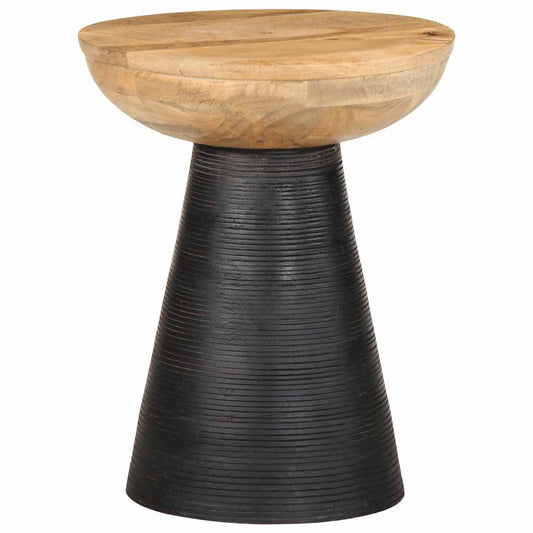 Side Table Black Ø37x45 cm Solid Wood Mango