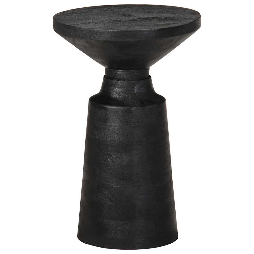 Side Table Black Ø33x50 cm Solid Wood Mango