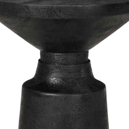 Side Table Black Ø33x50 cm Solid Wood Mango