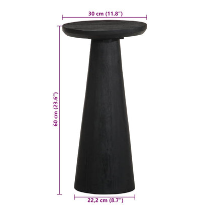 Side Table Black Ø30x60 cm Solid Wood Mango