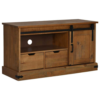 TV Cabinet HALDEN with Sliding Door 110x40x60 cm Solid Wood